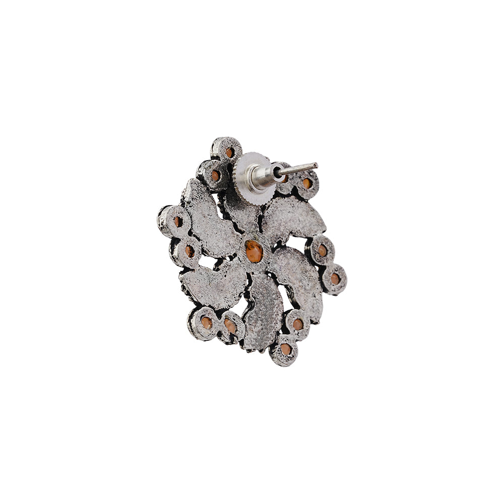 Aabroo sparkle stud earrings (Light Orange)