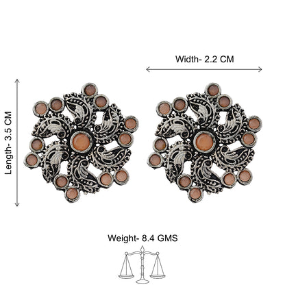 Aabroo sparkle stud earrings (Light Orange)