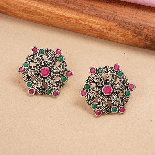 Aabroo sparkle stud earrings (Multicolored)