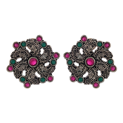 Aabroo sparkle stud earrings (Multicolored)