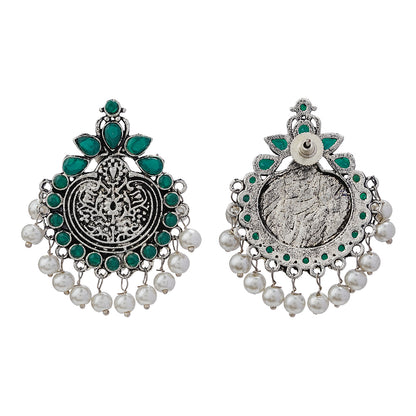 Royal flare stud earrings (Green)