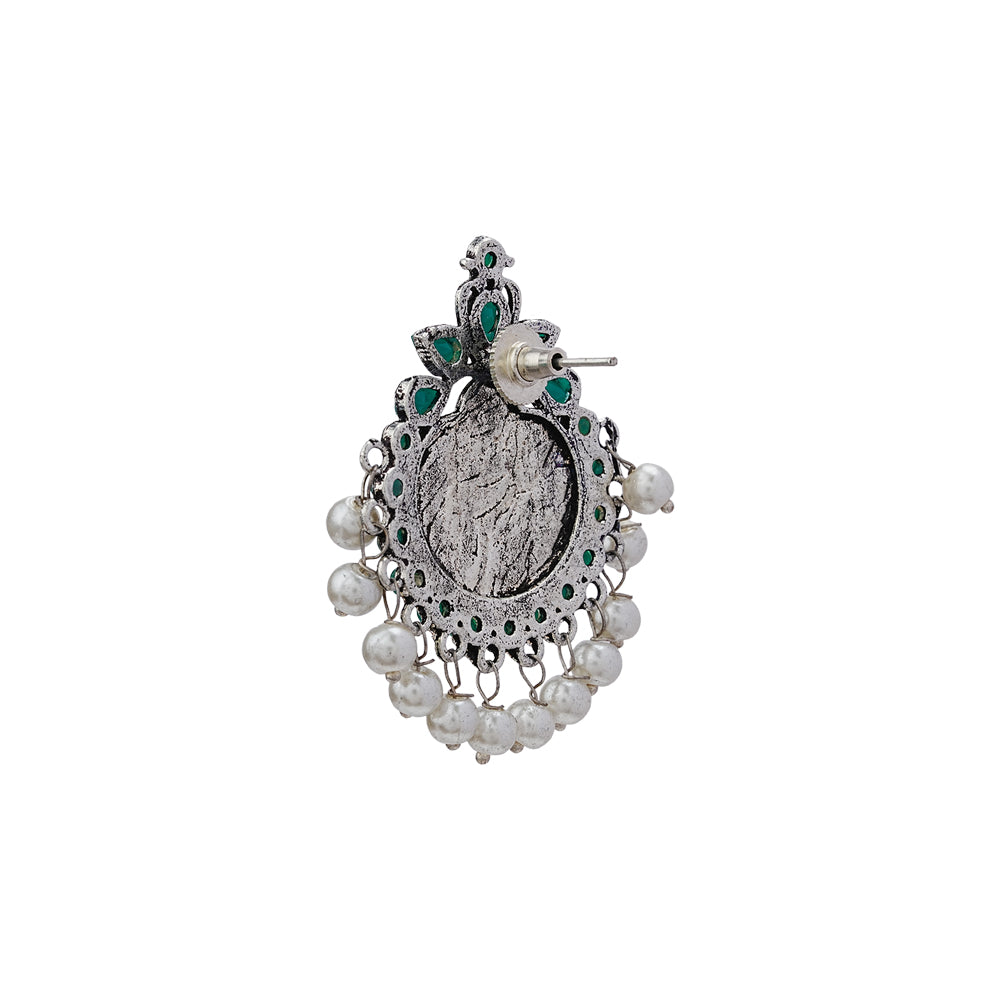 Royal flare stud earrings (Green)