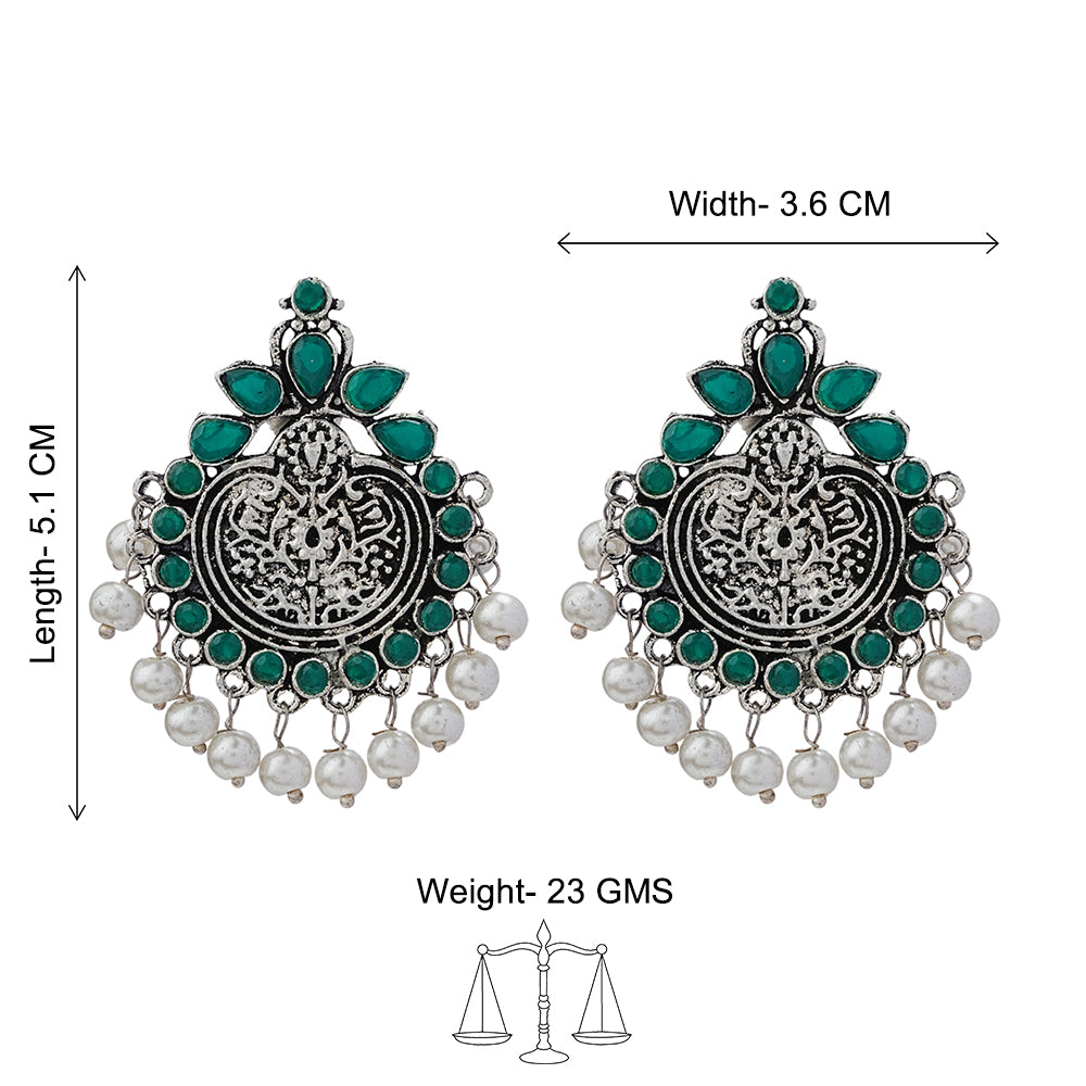 Royal flare stud earrings (Green)