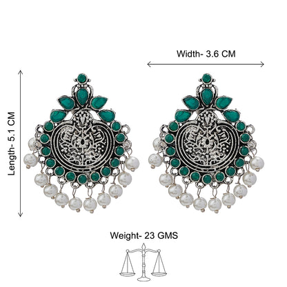 Royal flare stud earrings (Green)