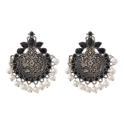 Royal flare stud earrings (Black)