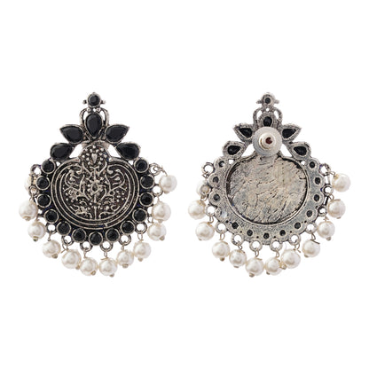 Royal flare stud earrings (Black)