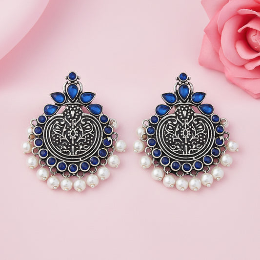Royal flare stud earrings (Blue)