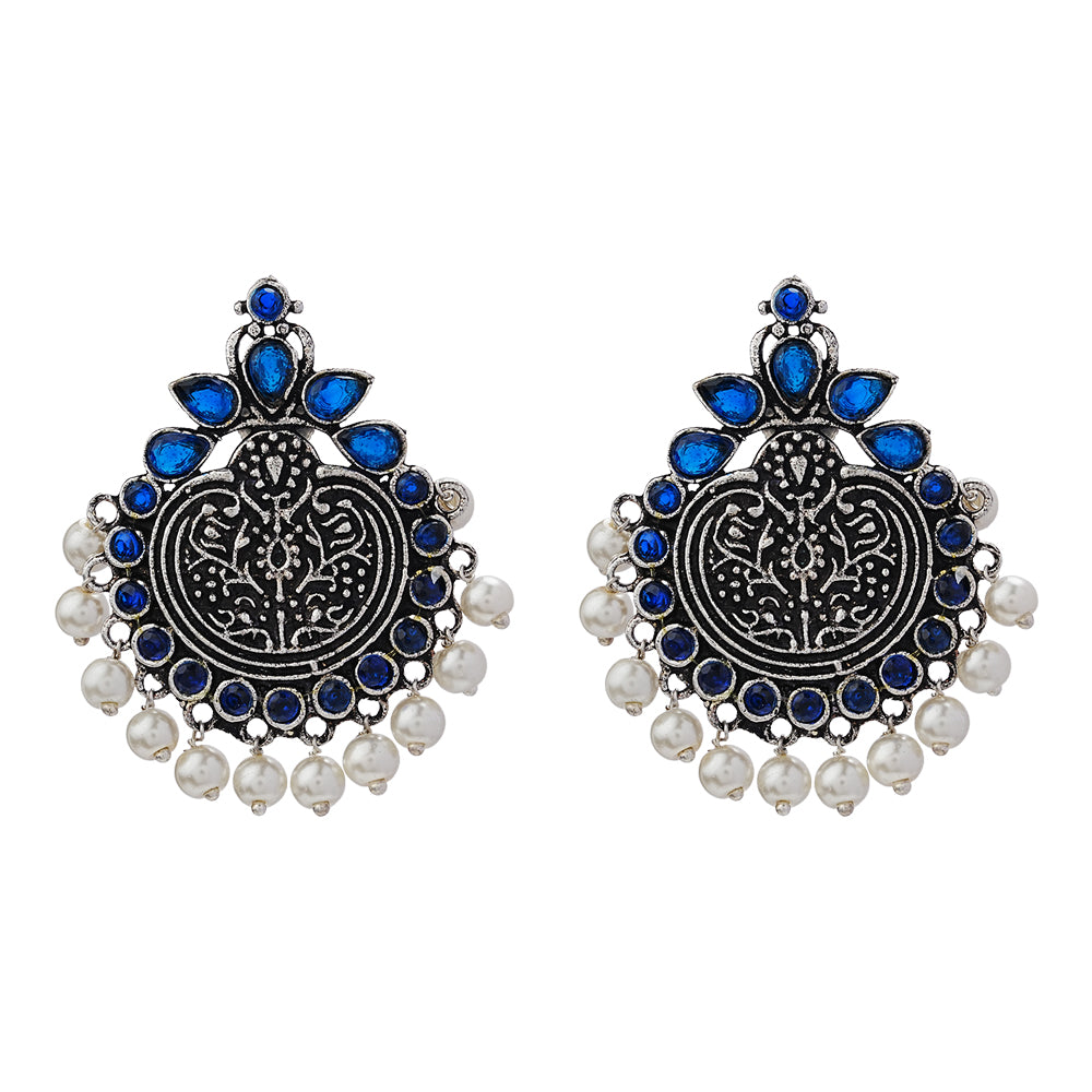 Royal flare stud earrings (Blue)
