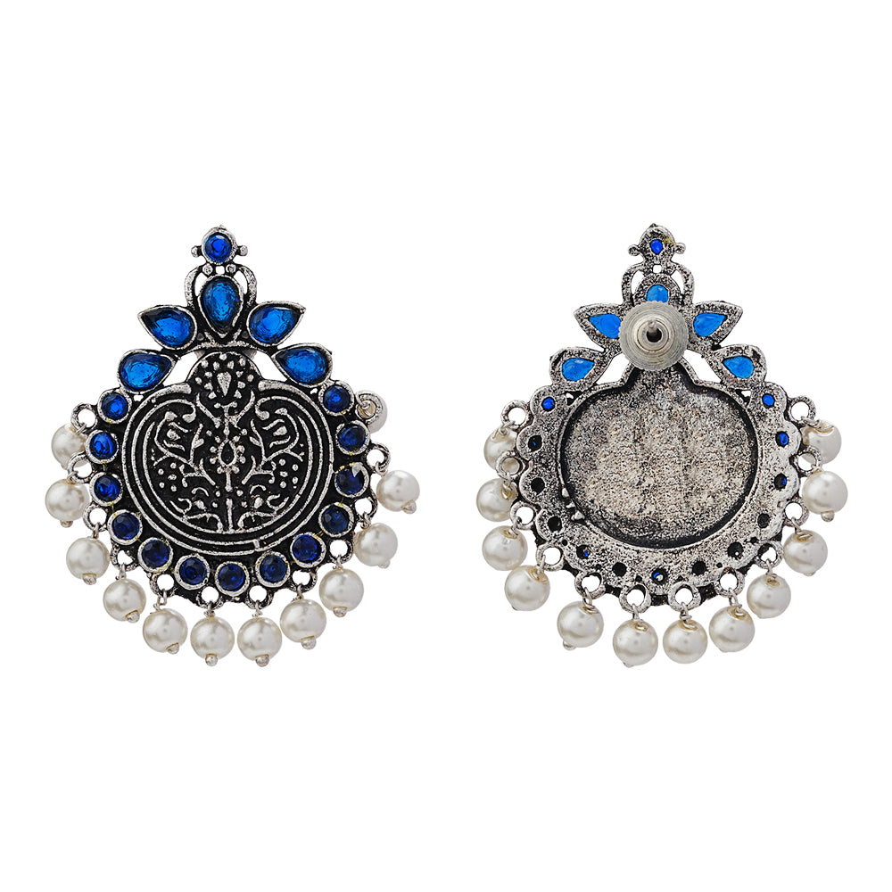Royal flare stud earrings (Blue)