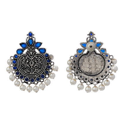 Royal flare stud earrings (Blue)