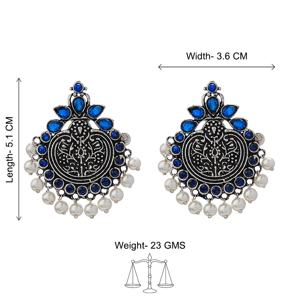 Royal flare stud earrings (Blue)