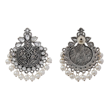 Royal flare stud earrings (White)