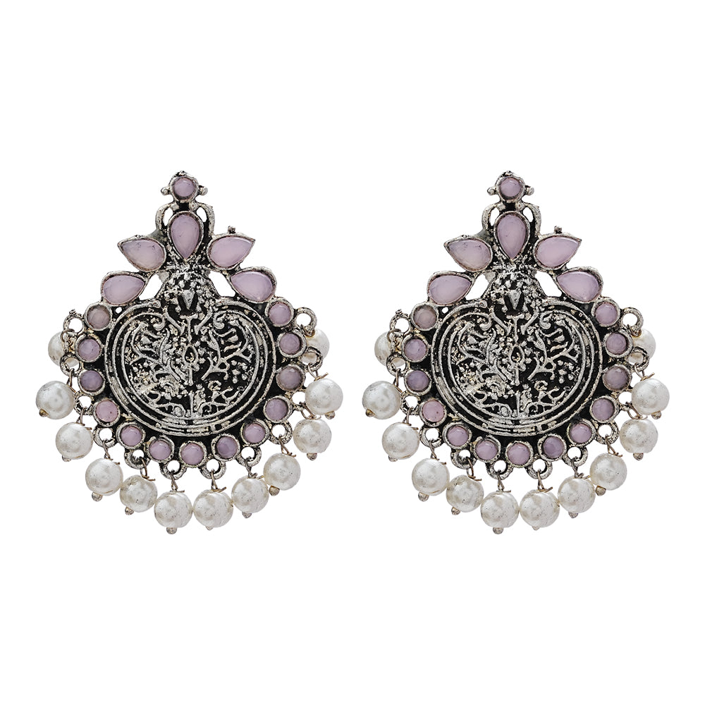 Royal flare stud earrings (Baby Pink)