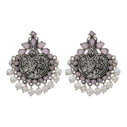 Royal flare stud earrings (Baby Pink)