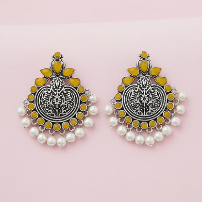 Royal flare stud earrings (Yellow)