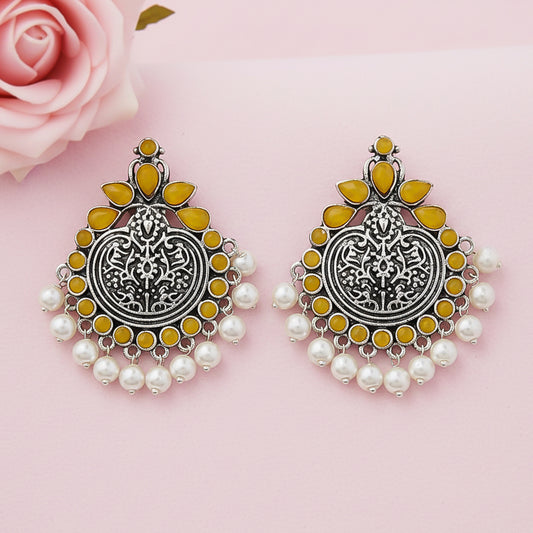 Royal flare stud earrings (Yellow)