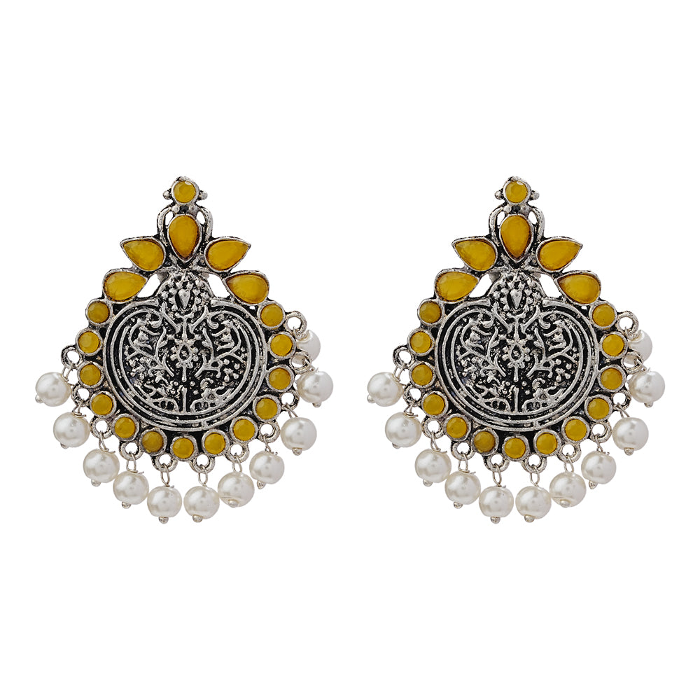 Royal flare stud earrings (Yellow)