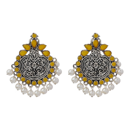 Royal flare stud earrings (Yellow)