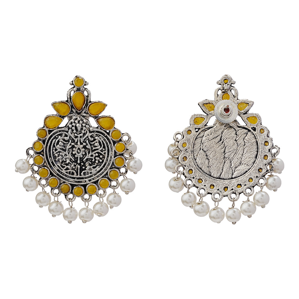 Royal flare stud earrings (Yellow)