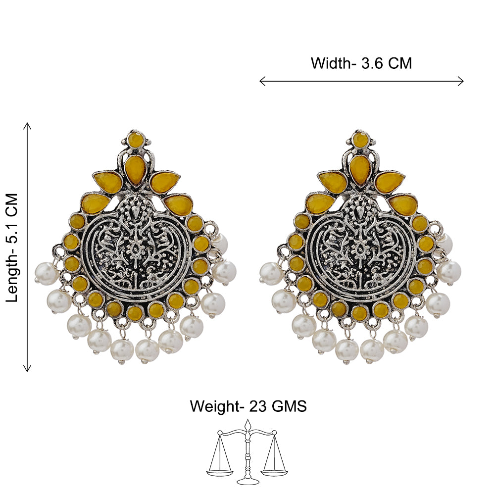 Royal flare stud earrings (Yellow)
