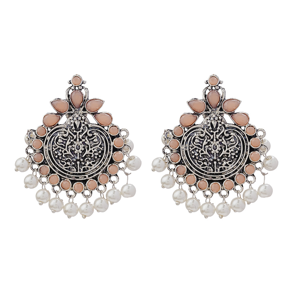 Royal flare stud earrings (Light Orange)