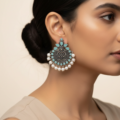 Royal flare stud earrings (Mint)