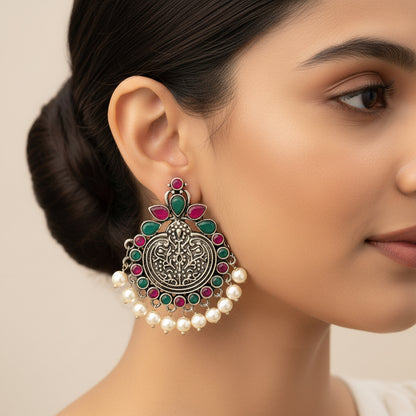 Royal flare stud earrings (Multicolored)