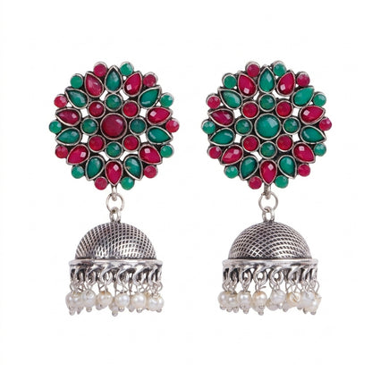 Kamalika stone studded  earrings (Multicolored)