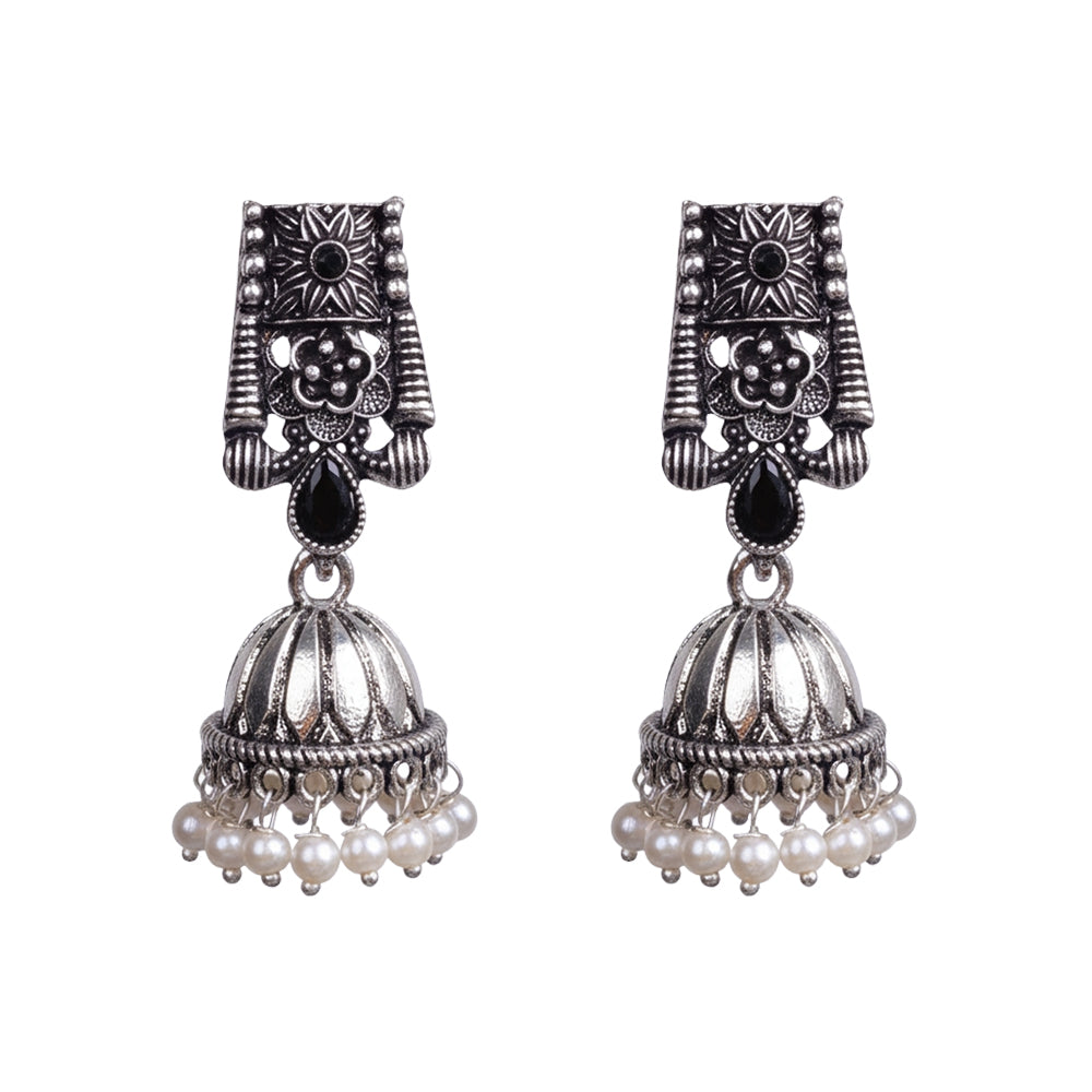 Temple bells jhumki earrings (Black)