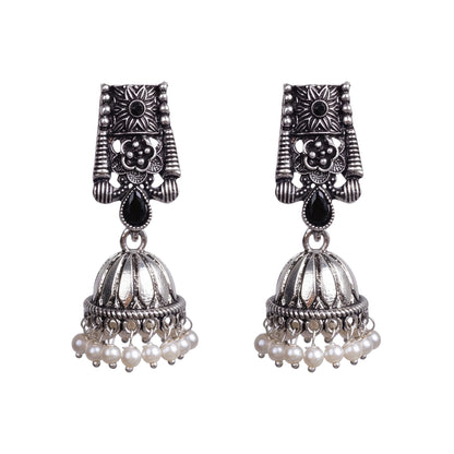 Temple bells jhumki earrings (Black)