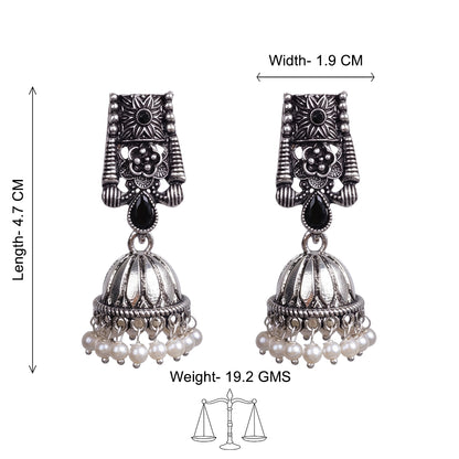 Temple bells jhumki earrings (Black)