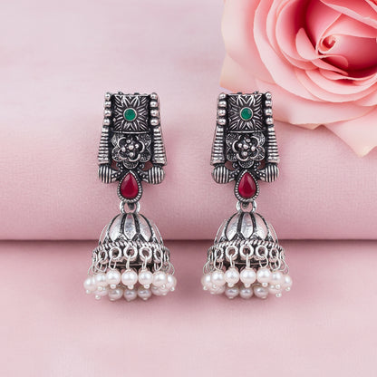 Temple bells jhumki earrings (Multicolored)