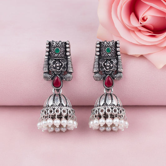 Temple bells jhumki earrings (Multicolored)