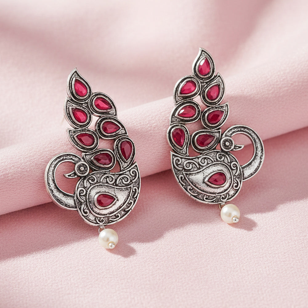 Morpankh pretty stud earrings (Red)