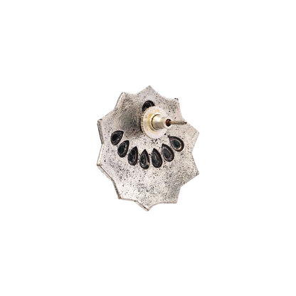 Mandala Hexa stud earrings (Black)