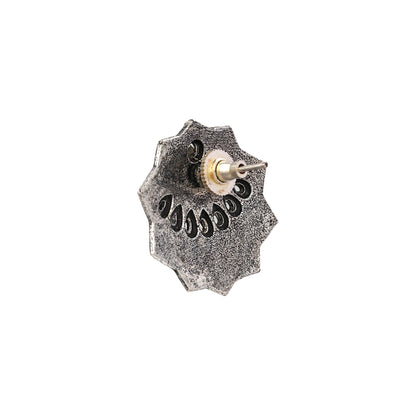 Mandala Hexa stud earrings (White)