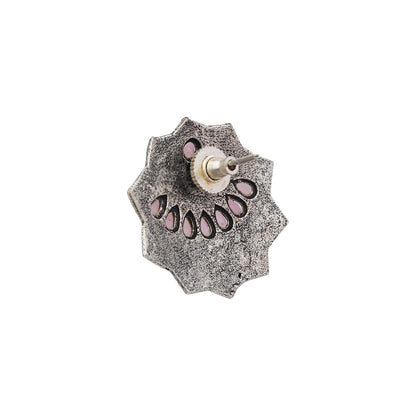 Mandala Hexa stud earrings (Baby Pink)