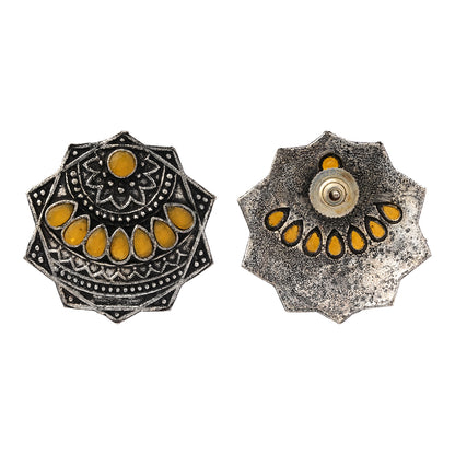 Mandala Hexa stud earrings (Yellow)