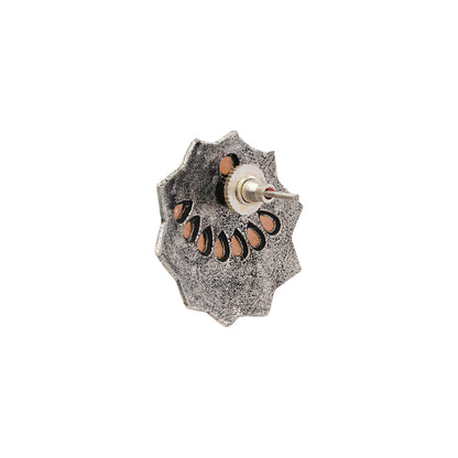 Mandala Hexa stud earrings (Light Orange)
