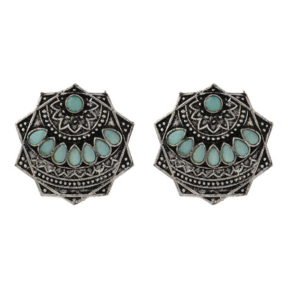 Mandala Hexa stud earrings (Mint)