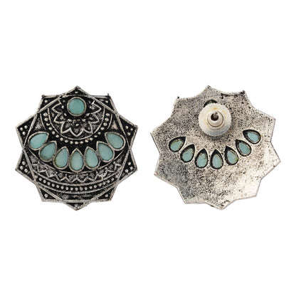 Mandala Hexa stud earrings (Mint)