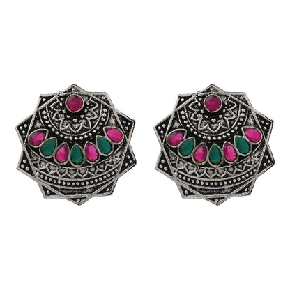 Mandala Hexa stud earrings (Multicolored)
