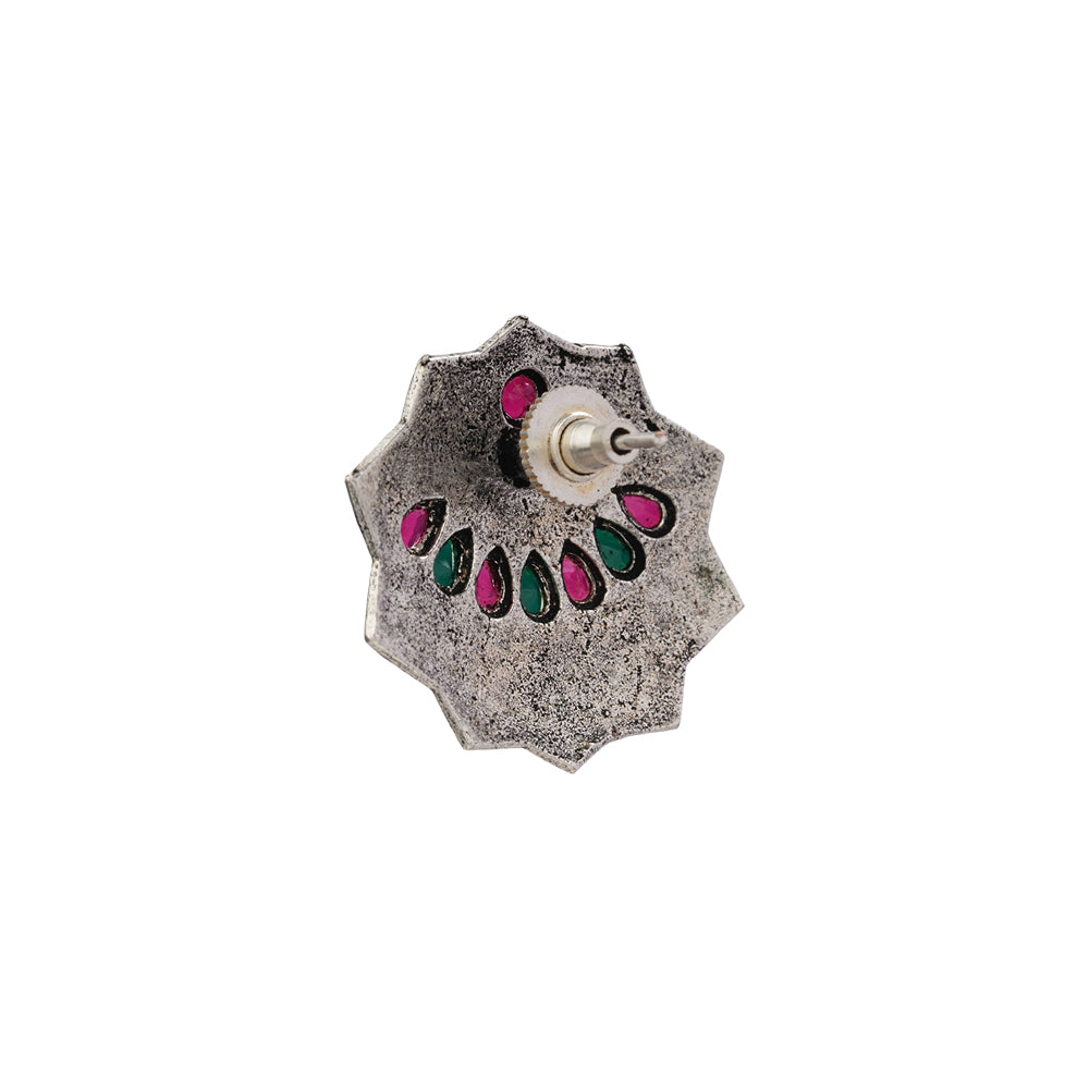 Mandala Hexa stud earrings (Multicolored)