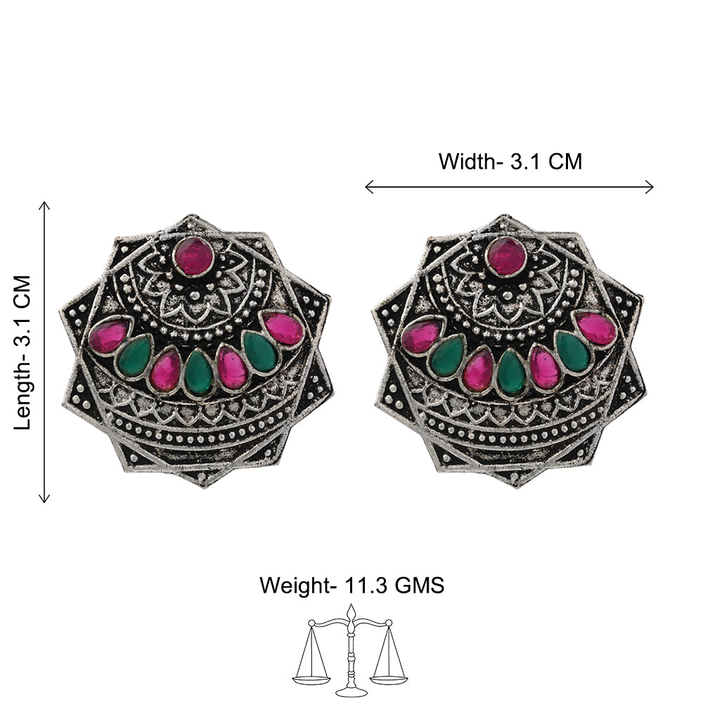 Mandala Hexa stud earrings (Multicolored)