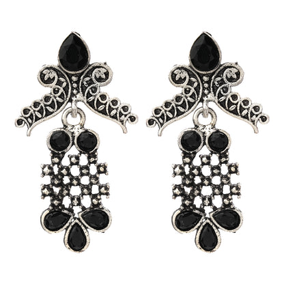 Twilight Tassles pearl dangler earrings (Black)