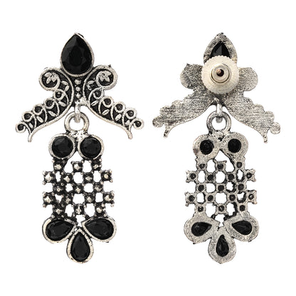 Twilight Tassles pearl dangler earrings (Black)
