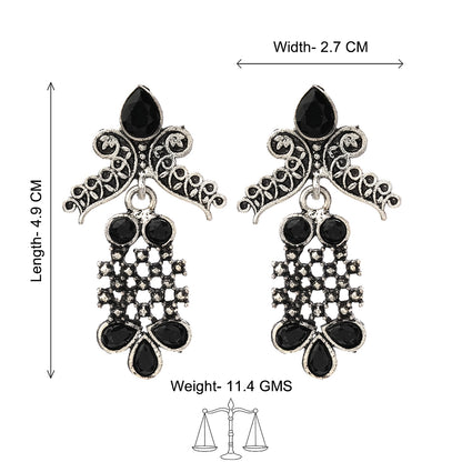 Twilight Tassles pearl dangler earrings (Black)