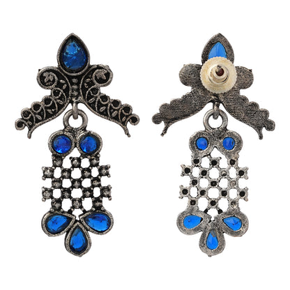 Twilight Tassles pearl dangler earrings (Blue)