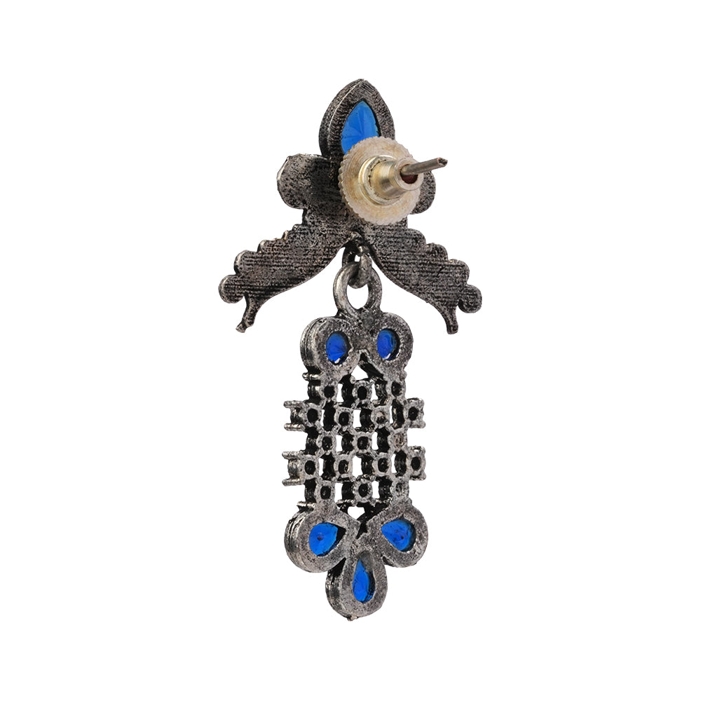 Twilight Tassles pearl dangler earrings (Blue)