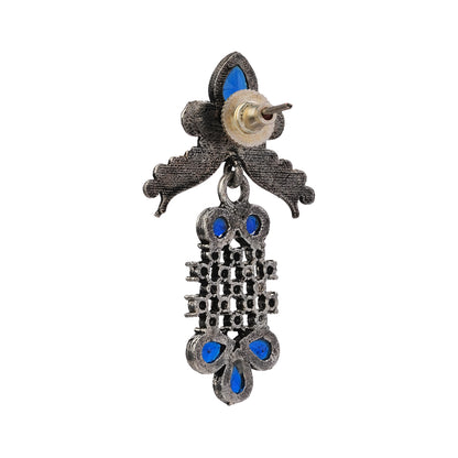 Twilight Tassles pearl dangler earrings (Blue)